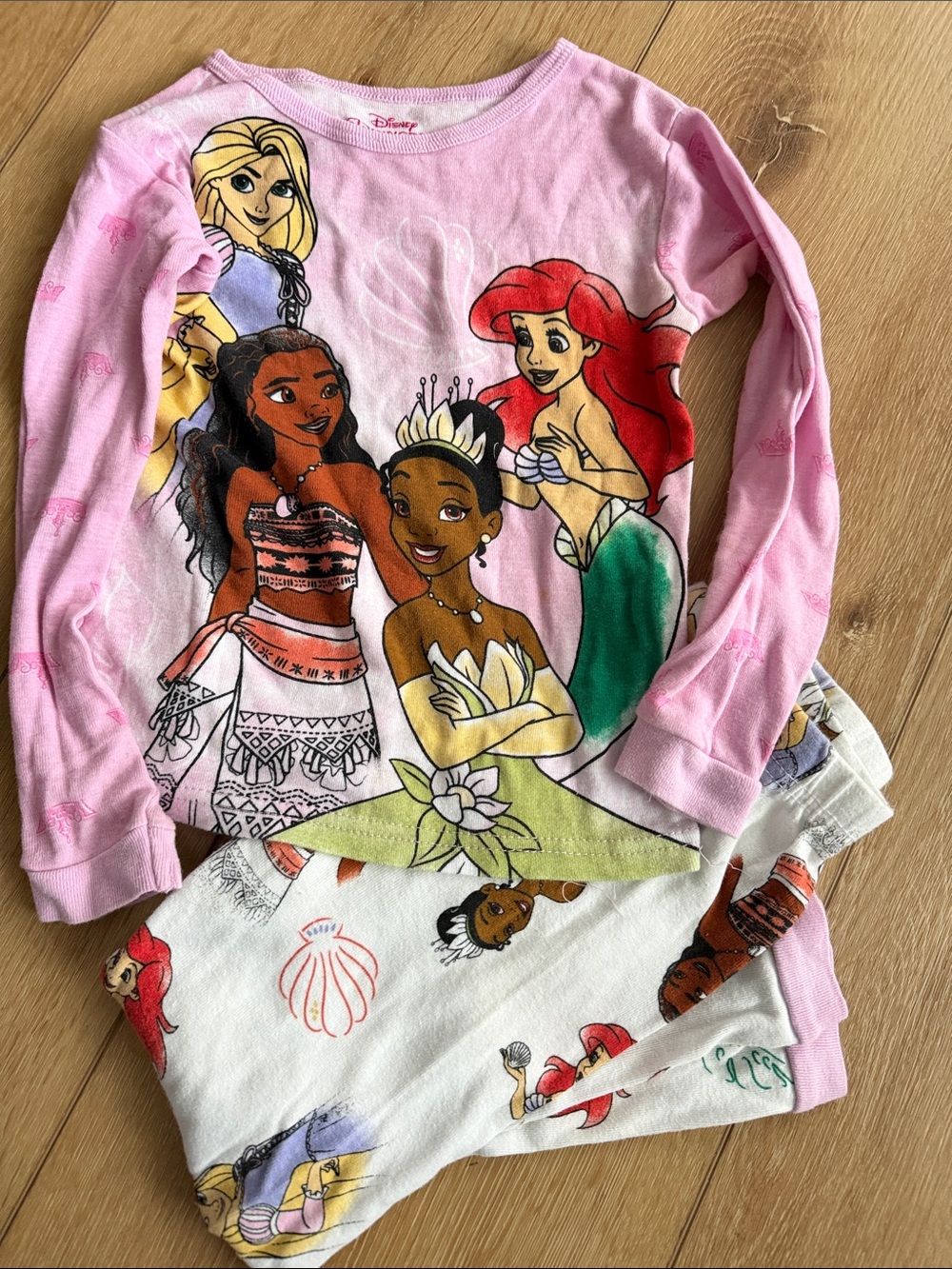 Disney Pink Princess Long-Sleeve Pajamas with Princess Print
